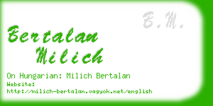 bertalan milich business card
